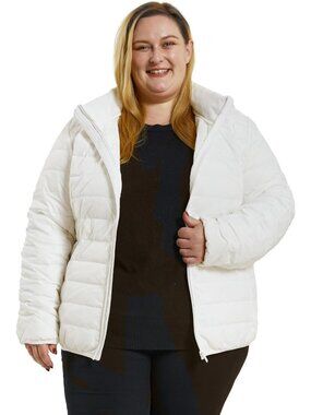 Plus Size Women's Winter Packable Down Coat, Lightweight & Detachable Hood